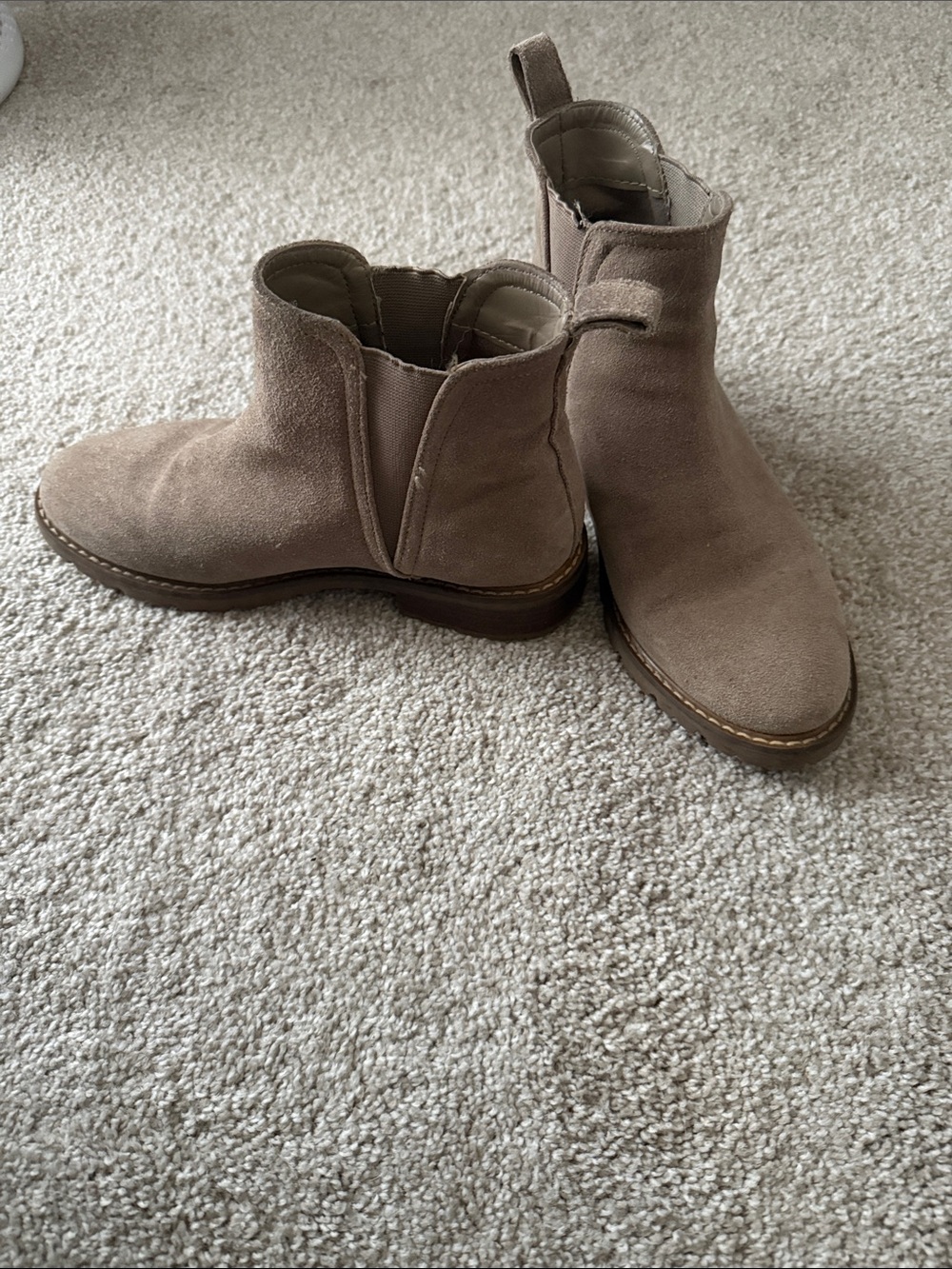 Steve Madden Taupe Suede Chelsea Ankle Boots